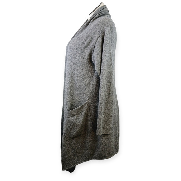 LUTZ & PATMOS SZ XS/S Cashmere Wool Blend Long Line Open Cardigan Gray - Picture 5 of 8